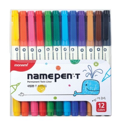 Monami namepen T(Twin) 12 color set permanent marker