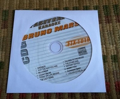 BRUNO MARS 2011 KARAOKE CDG GREATEST HITS FASTRAX FTX-1018 ($19.99) MUSIC SONGS
