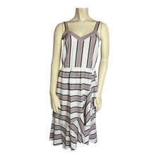 Ann Taylor Loft Striped Sun Dress 0 Casual Day Dress Summer Beach XS 