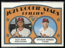 2021 Topps Heritage #11 Phillies 2021 Rookie Stars (Bohm / Howard)