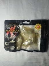 5pc Matzuo America Prism Grubs 3” Pearl White Pre Rigged