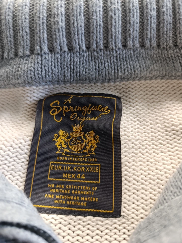 Herren Pullover GR. XXL,reine Baumwolle ,grau/weiß-max. 2 x getragen-Springfield - Bild 3 von 3