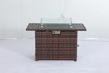 BLOWN FIRE PIT TABLE, 44" PROPANE | 48000 BTU IGNITION | GLASS ROCKS - BROWN