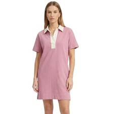 Everlane Polo Shirt Dress, Small, Pink Mini Cotton Short Sleeve Collared Casual