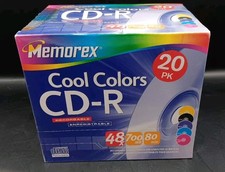 Memorex CD-R Cool Colors 20 Pack 48X 700MB 80 MIN Sealed Recordable New Sealed