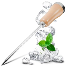 Ice Picks for Breaking Ice in Freezer – 8.43 Inch Icepick with Wooden Handle – D
