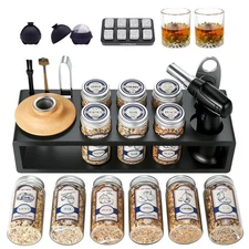 26pcs Whiskey Smoker Kit with Torch | Cocktail Infuser & Old Fashioned Smoker...