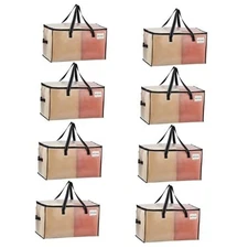  Moving Bags, Comforter and Blanket Storage Bags for Closet, 8 Pack Clear