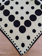 Vgt Yellow With Black Dots Cotton Geometric Hankie Handkerchief