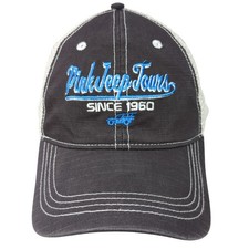 Pink Jeep Tours Since 1960 Snapback Trucker Hat Gray One Size Prairie Mountain
