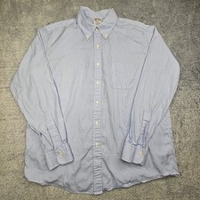 Brooks Brothers Mens 16.5 35 Regular Fit Blue Check Cotton Button Down Shirt USA