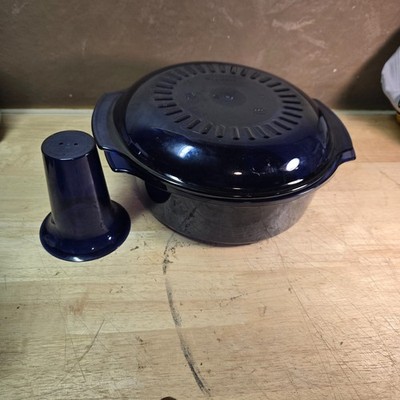 Tupperware 3 QT Stack Cooker Microwave Steamer Blue Tupperwave Partial Set