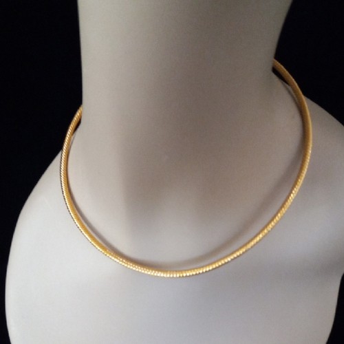 Vintage Joan Rivers Gold-Tone Textured Collar Necklace Signed