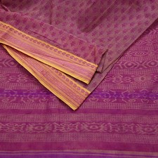 Vintage Sari Printed Pure Cotton Sarees Craft Fabric 5Yd Soft Sewing Sarong Wrap