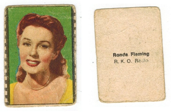 Movies Sticker Card Actors - Ronda Fleming Sticker 1950s