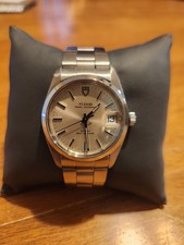 1993 Tudor Prince Oysterdate 34mm 74020 Engine Turned Silver Dial B P Serviced