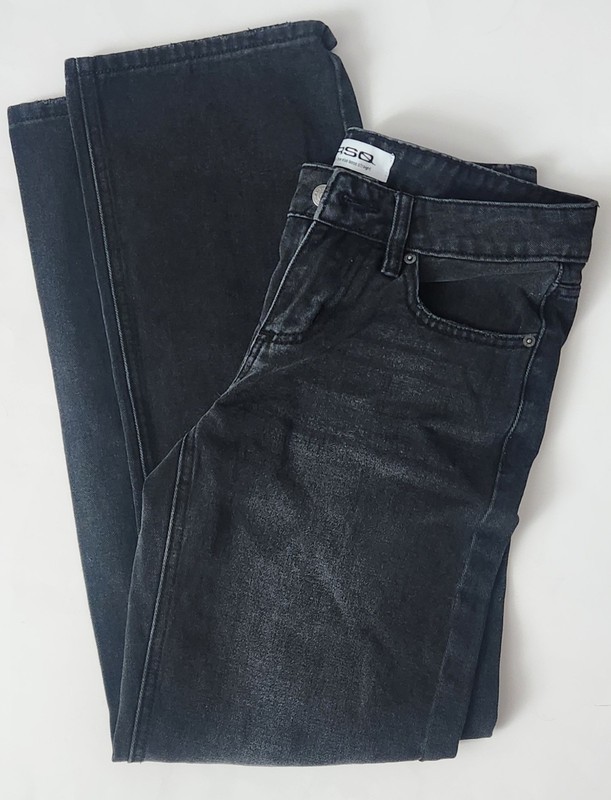 RSQ Women’s Black Denim Jeans Low Rise Loose Straight sz 24