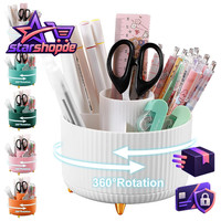 Schreibtisch Organizer Drehbar 360° Stiftehalter Mit 5 FäChern Weiß FüR BüRo