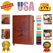 Vintage Leather Journal with 300 Numbered Pages,A4 Lined Journal for Men Wome...