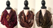 Animal Print Infinity Scarf – Choose Color – Lightweight Fall Winter Fashion NEW