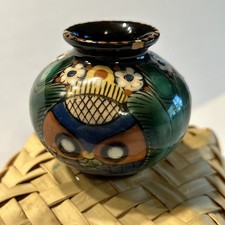 Mini vaso vintage Thoune Thun Svizzera maiolica ceramica gufo firmato LEGGI