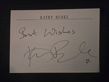 KATHY BURKE  signed autograph 3x4 blank In Person