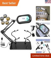 Helping Hands Soldering Station, 10X Square Magnifying Glass with Light and S...