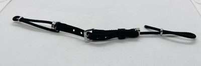 NEW NOS VINTAGE WATCH BAND Black CORD Unique BUCKLE CLOSE Adjust Length To Fit U