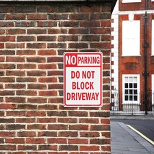 Large Do Not Block Driveway Sign, 14x10 Inches No Parking Signs,Reflective Al...