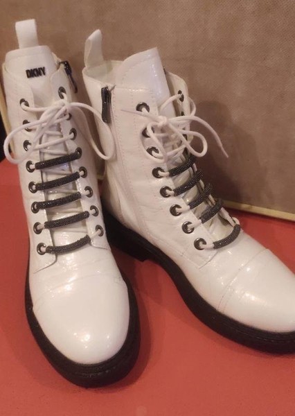 Women Dkny Boots White Synthetic Leather 40
