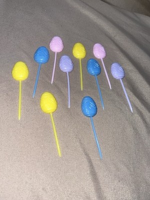Amscan Cupcake Toppers Cake Easter Eggs Set of 10 Vintage