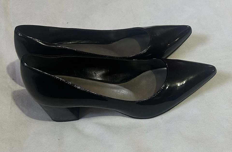 BCBGeneration женщин высокий каблук туфли размер 10 M женщины черный насосы поскользнуться на глянцевый - Изображение 2 из 4