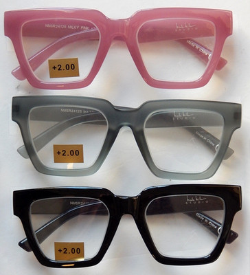NICOLE MILLER Studio 3-PACK READING GLASSES READERS +2.00 NEW AUTHENTIC