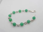 925 Silver Bracelet With Natural Chrysoprase - Gemstone Bracelet