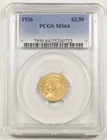 1926 $2.5 ($2 1/2) Indian Head Quarter Eagle Gold Coin PCGS MS64 GEM BU