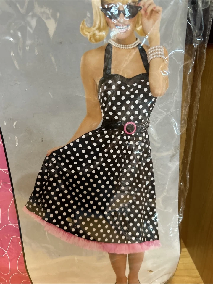 Vestido a Lunares Twist N' Shout Años 50 Calcetín Hop Vestido Elegante Halloween Adulto Disfraz Foto 2 de 4