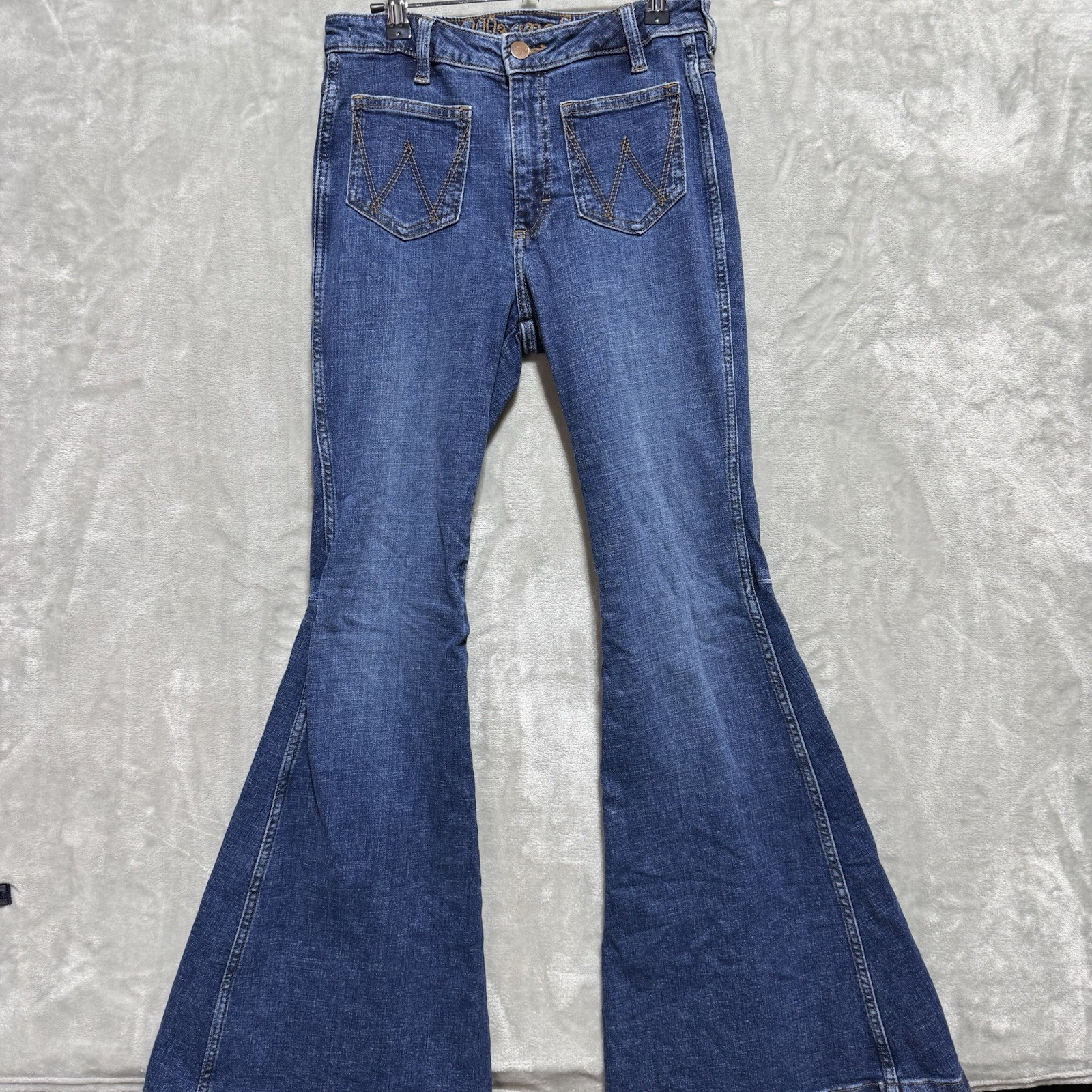 Womens 27x34 Blue Denim Cotton Dark Wash High Rise