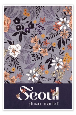 Poster Flower Market Seoul - Pineapple Licensing