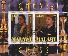 Timbres sur les Echecs - Feuillet de timbres du Malawi - TBE