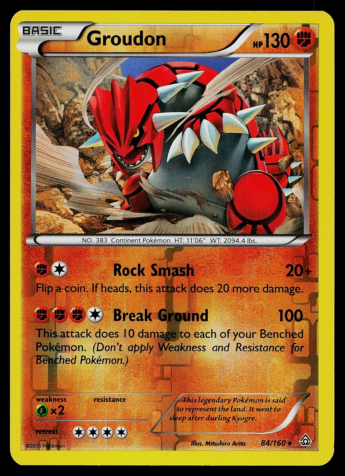 Pokemon Card - Groudon XY - Primal Clash 84/160 Rare Reverse Holo