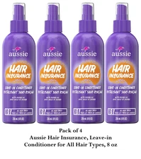 Aussie Hair Insurance, Leave-in Conditioner for All Hair Types, 8 fl oz, 4 Pack
