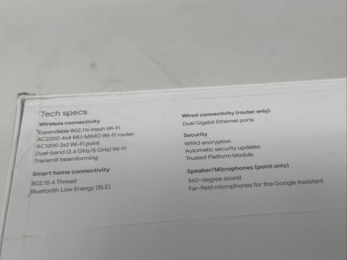 Google Nest Wifi - Mesh Router AC2200 & 1 Point with Google Assistant GA00822-US - Photo 7/8