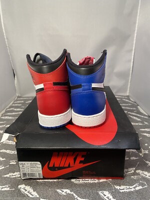 Air Jordan 1 Top 3 Size 3.5Y Bred/Royal/Chicago DS 575441-026 Blue