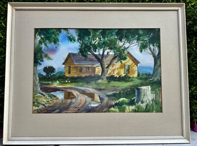 James M Haughey Signed Framed Billings Montana Home Original Watercolor Painting