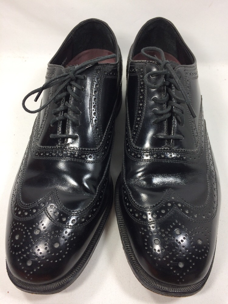 Florsheim 11 D Black Leather Wingtip Men display picture 2