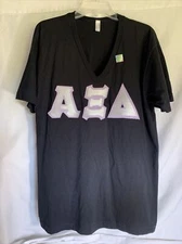 Alpha Xi Delta, Womens Black T Shirt, Size L -American Apparel
