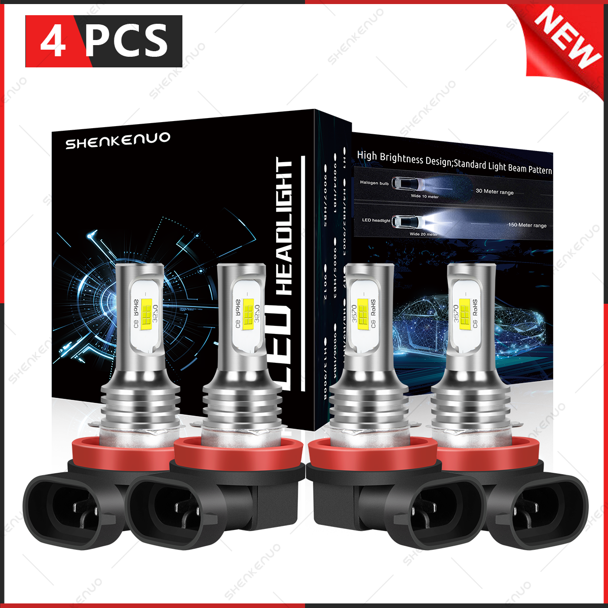 4x LED Headlight Bulbs 6000K White for Nissan Altima 2007-2018 High & Low Beam Combo