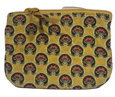 Provencal Gold Yellow Floral Medium Cosmetic Bag Case Vera Bradley Quilted Ziper