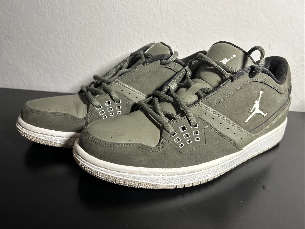 Nike Mens Jordan 1 Flight Low 350610 330 Cargo Khaki White Stealth Green size 9