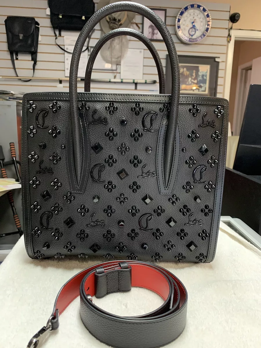 Christian Louboutin Paloma Medium Black Leather Spike Tote Bag